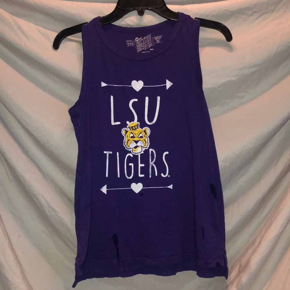 Original Retro Brand loose fitting purple LSU tank top- size S